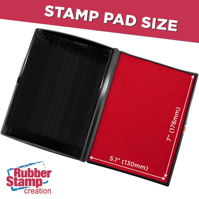 Rubber Stamp Creation Large Premium Red Ink Stamp Pad - 5" by 7" - Quality Felt Pad - Image 3